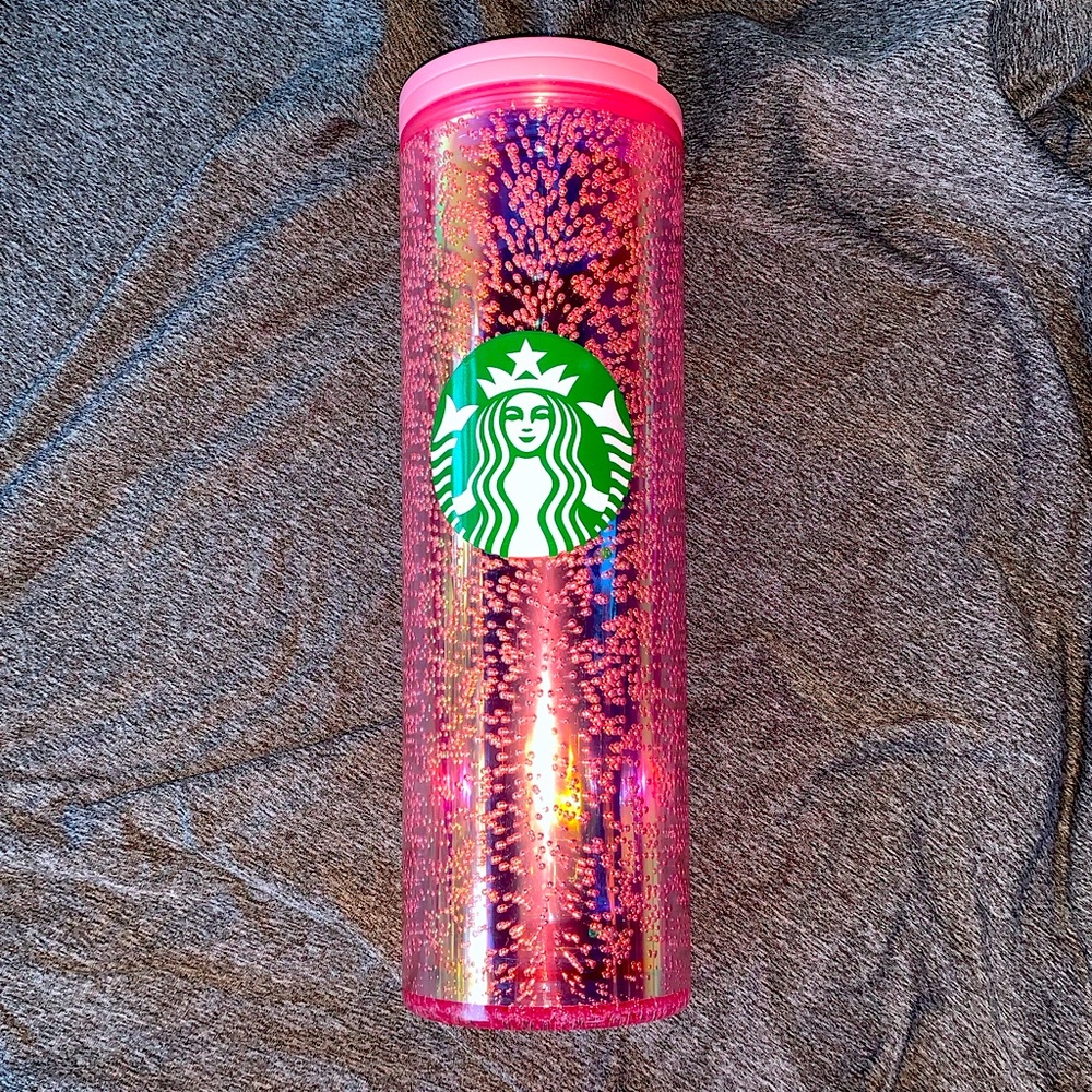 Starbucks 2020 Christmas pink bubble tumbler cup